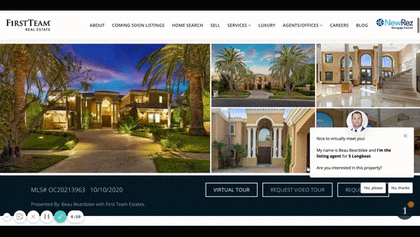 Gif Of Virtual Tour Pop Up With Agent Chat