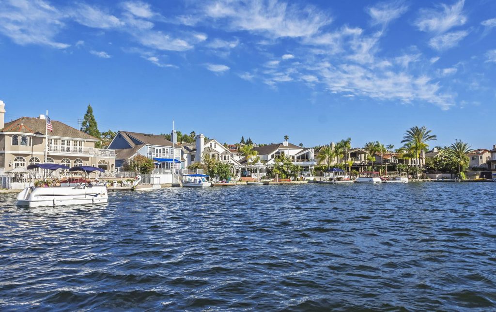 Lake Mission Viejo with view of homes on the water