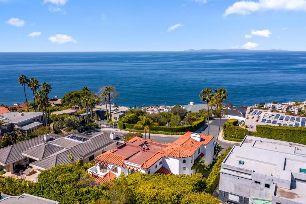 Aerial View Of 724 Davis Way In Laguna Beach With Ocean Views