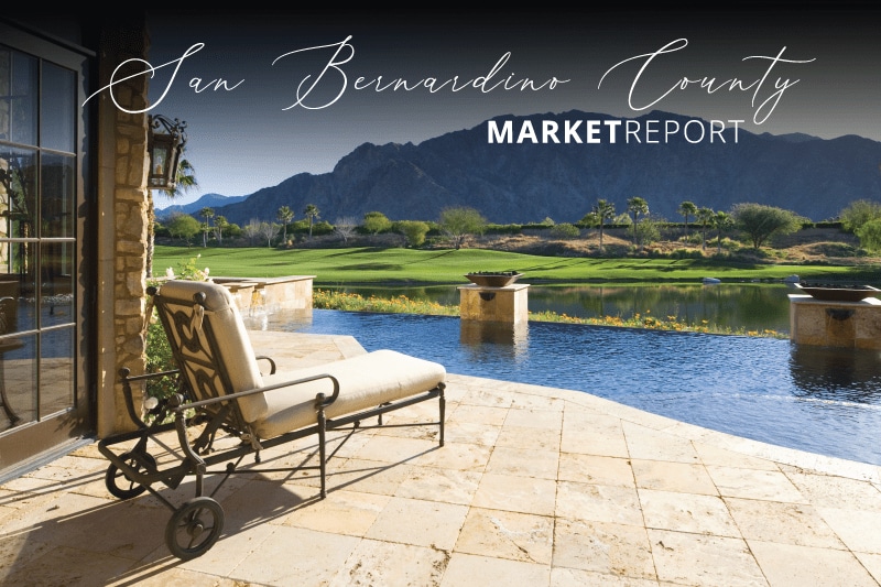 Backyard with pool looking out to mountains in San Bernardino County