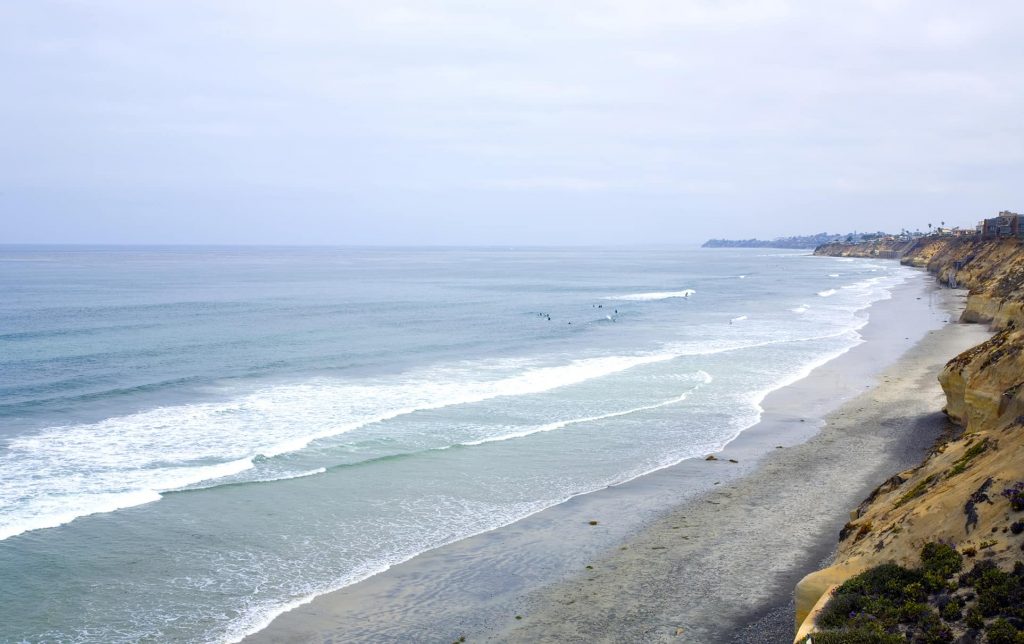 View Of Coastline And Ocean Along Solana Beach