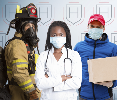 firefighter, doctor and delivery man